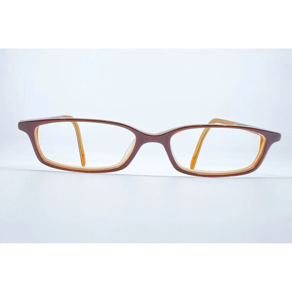 Legre Eyeglasses Women Brown Amber Rectangle LE-047 Japan 47-16-135